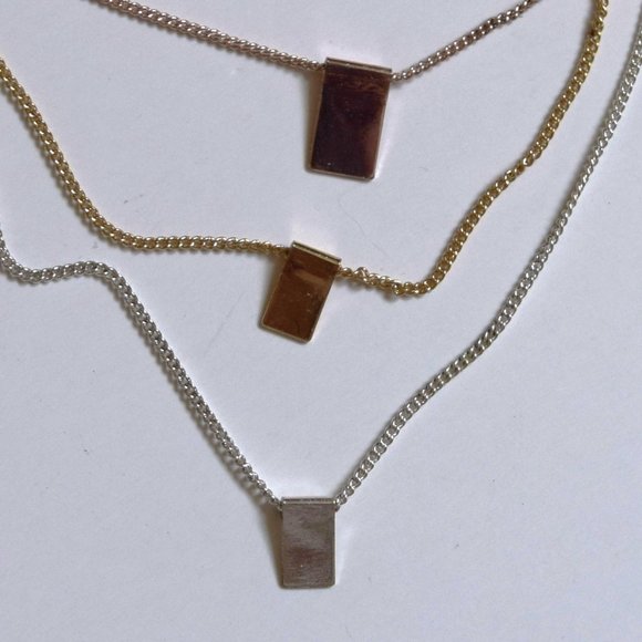2/$20 Lauren Conrad Tri-Tone Gold Silver Rose Gold Minimalist Necklace - Picture 5 of 5